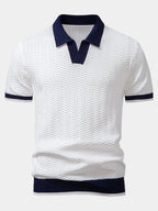 Polo homme maille texturée