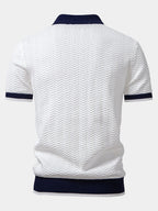 Polo homme maille texturée