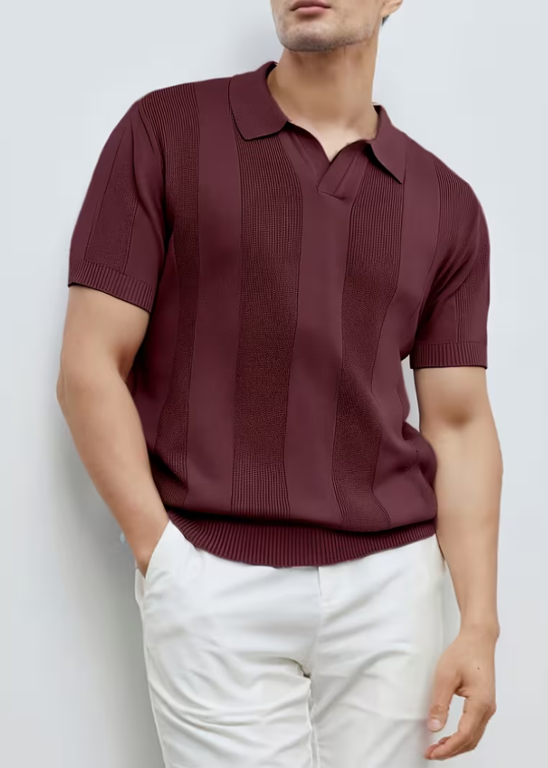 Polo homme maille tricotée