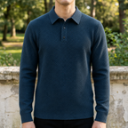 Polo homme boutonné manches longues