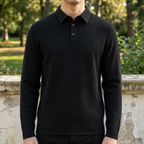 Polo homme boutonné manches longues