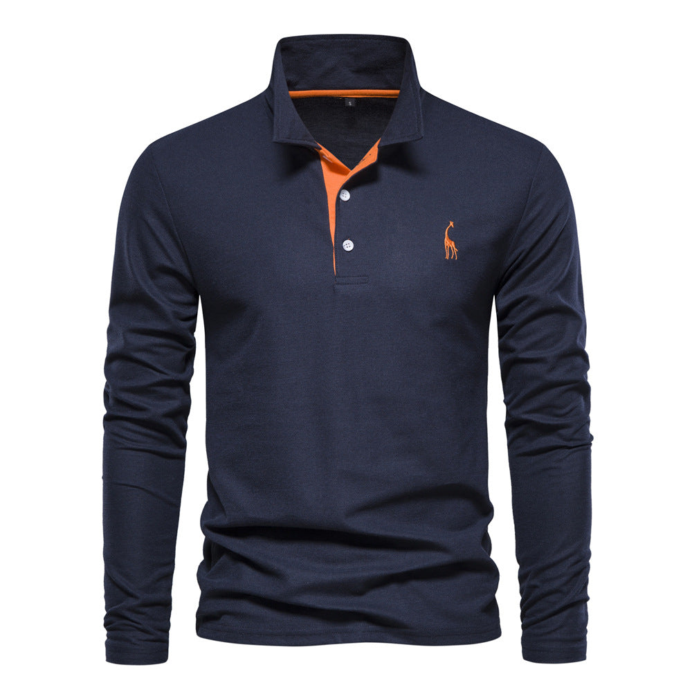 Polo homme manches longues brodé