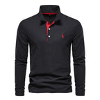 Polo homme manches longues brodé