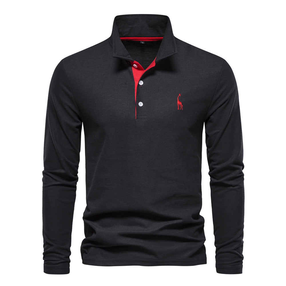 Polo homme manches longues brodé