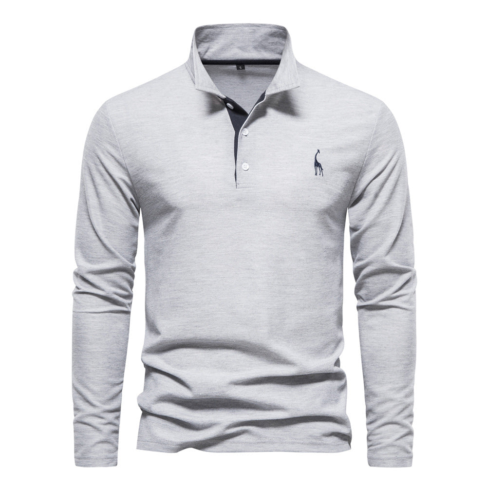Polo homme manches longues brodé