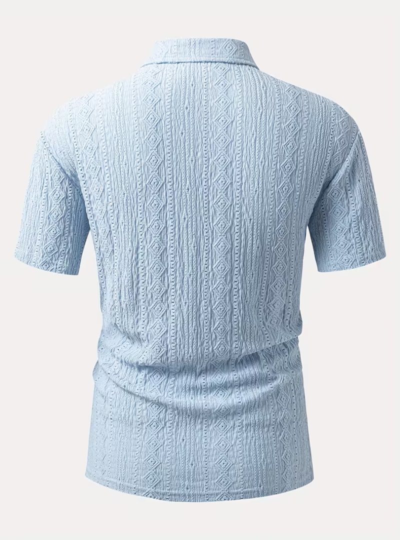 Polo homme motifs texturés