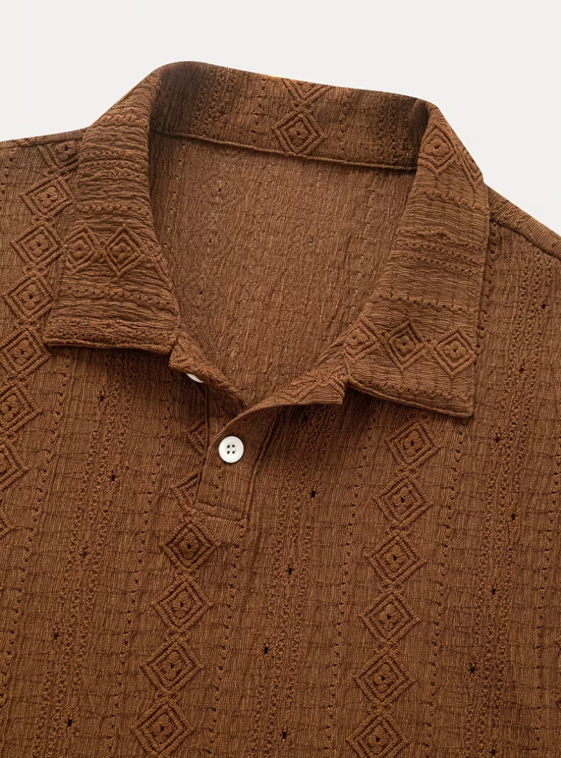 Polo homme motifs texturés