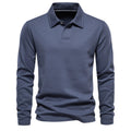 Polo homme uni à manches longues