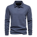 Polo homme uni à manches longues
