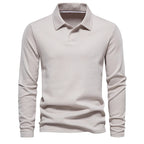 Polo homme uni à manches longues