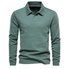 Polo homme uni à manches longues