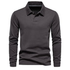 Polo homme uni à manches longues