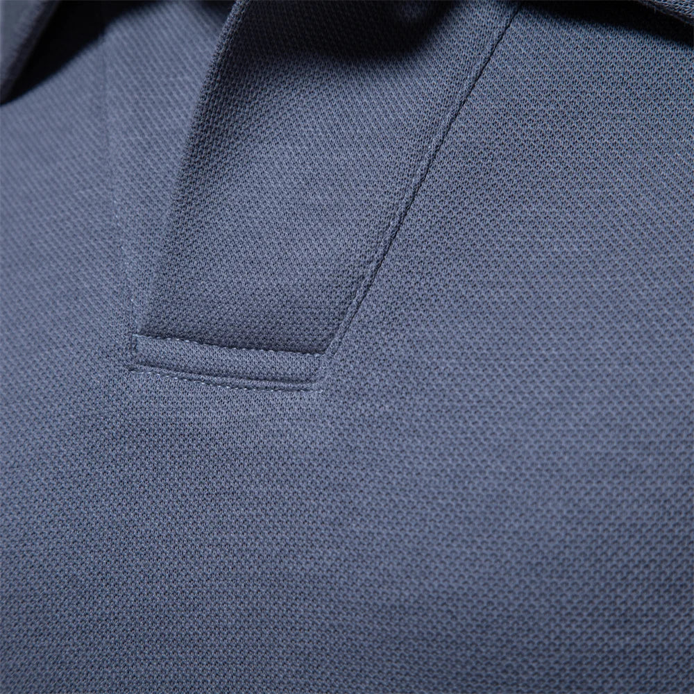 Polo homme uni à manches longues