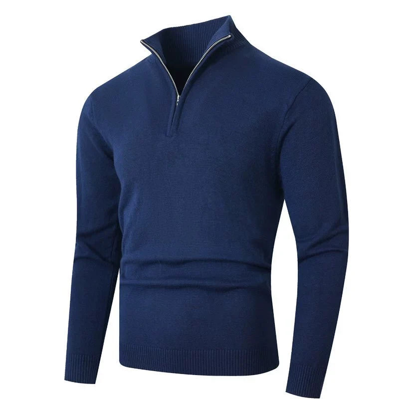 Pull à col montant zippé pour homme