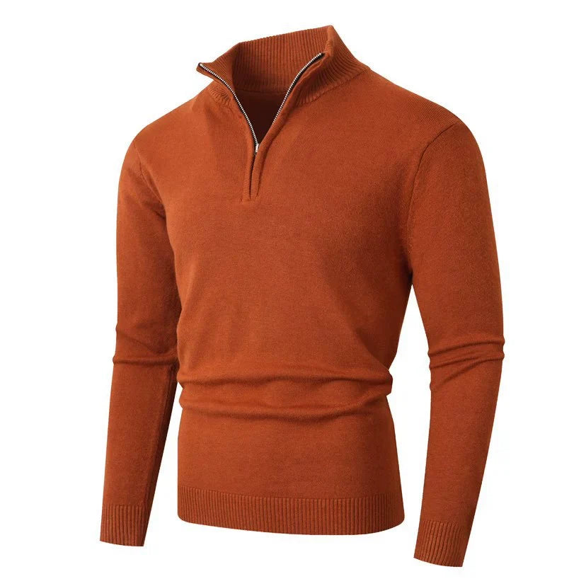 Pull à col montant zippé pour homme