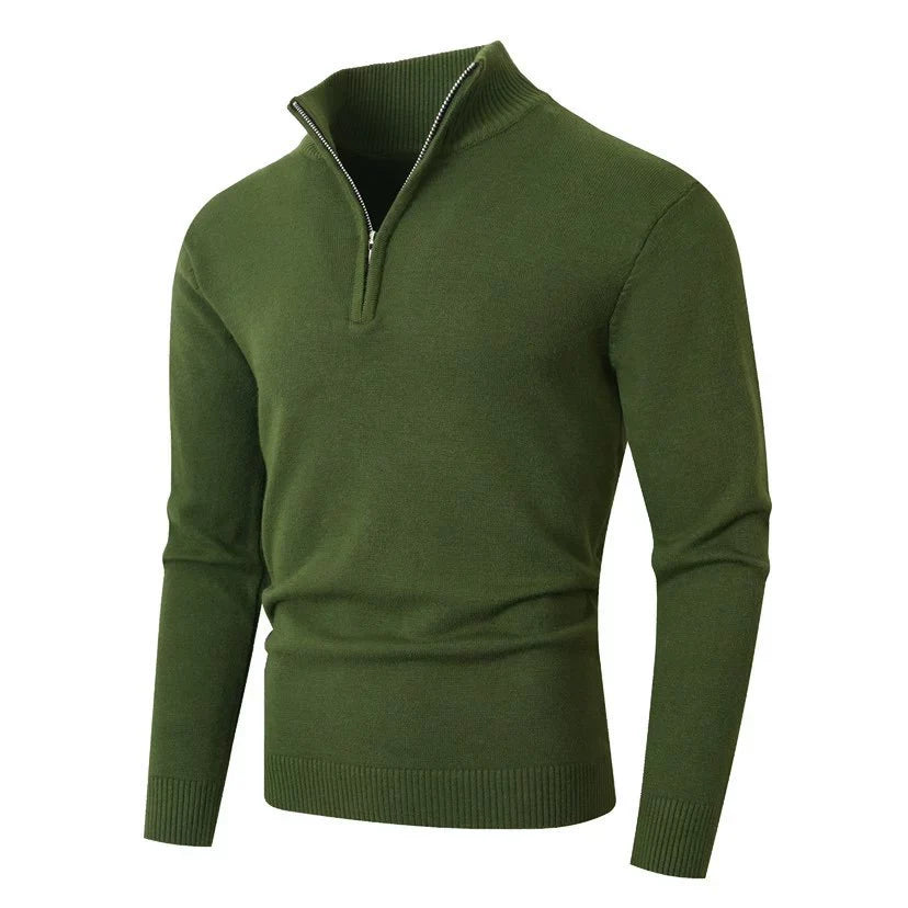 Pull à col montant zippé pour homme