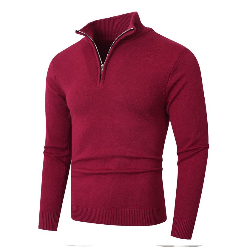 Pull à col montant zippé pour homme