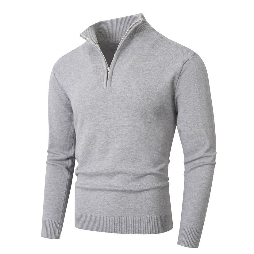 Pull à col montant zippé pour homme