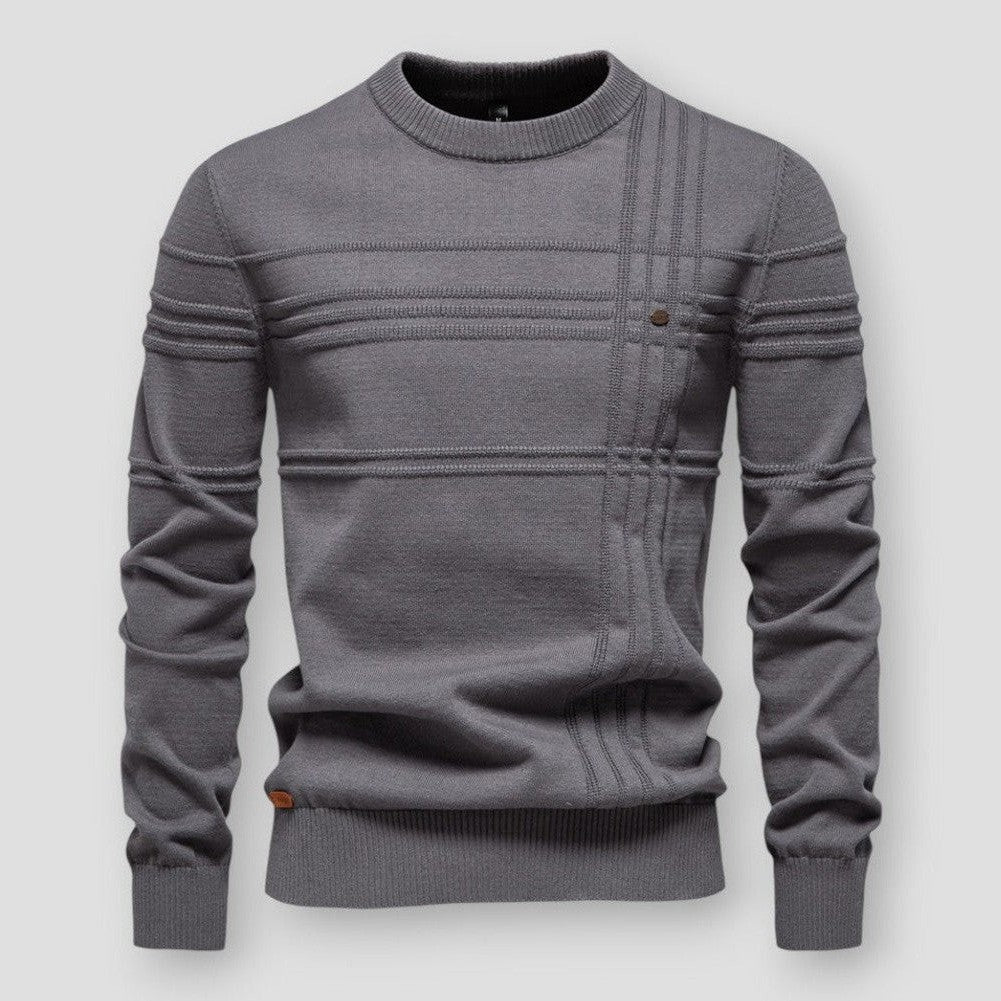 Pull col rond à motifs pour homme