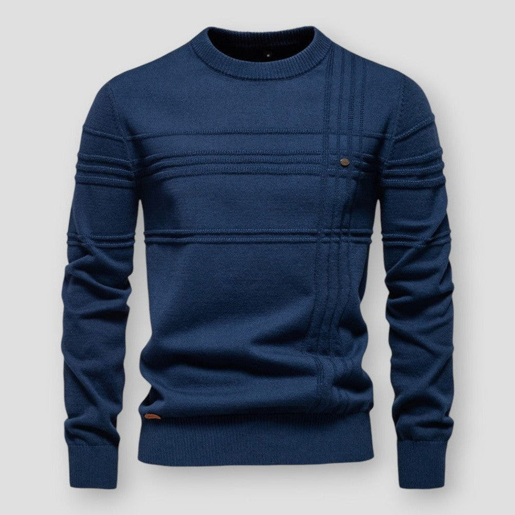 Pull col rond à motifs pour homme