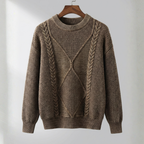 Pull col rond torsadé pour homme