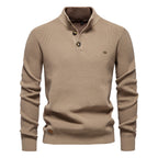 Pull Homme à Col Montant Boutonné