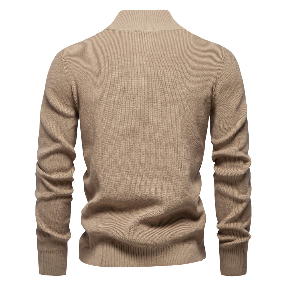 Pull Homme à Col Montant Boutonné