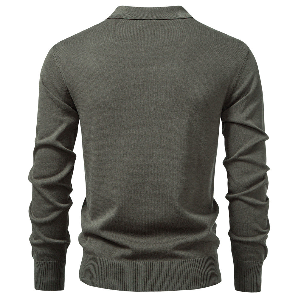 Pull Homme à Col Polo Zippé