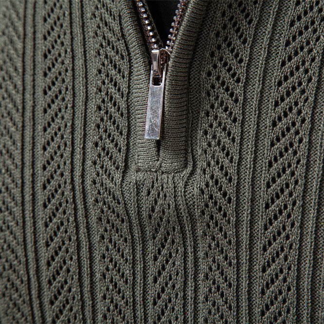 Pull Homme à Col Polo Zippé