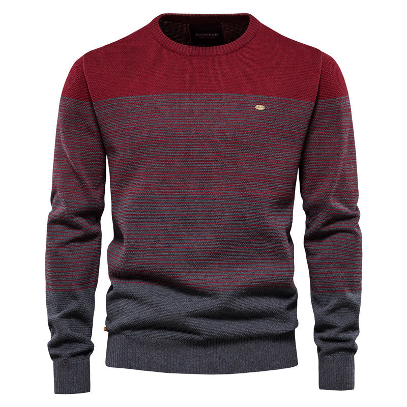 Pull homme à fines rayures