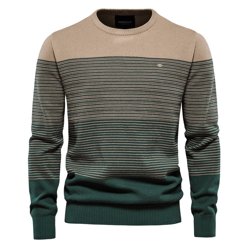 Pull homme à fines rayures