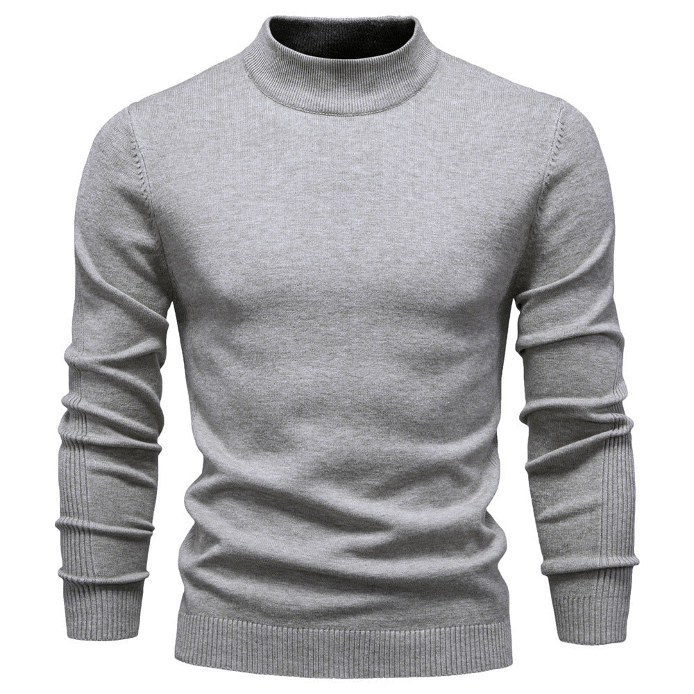 Pull homme ajusté col montant