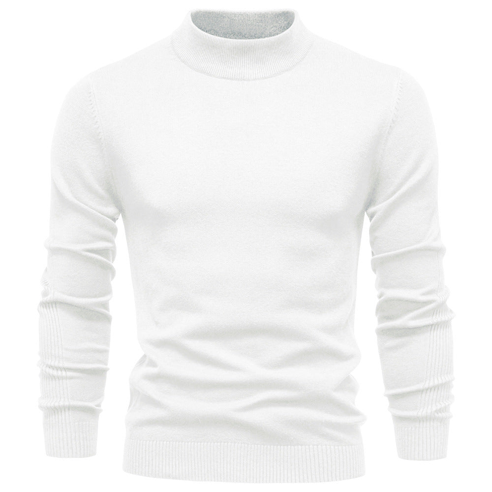Pull homme ajusté col montant