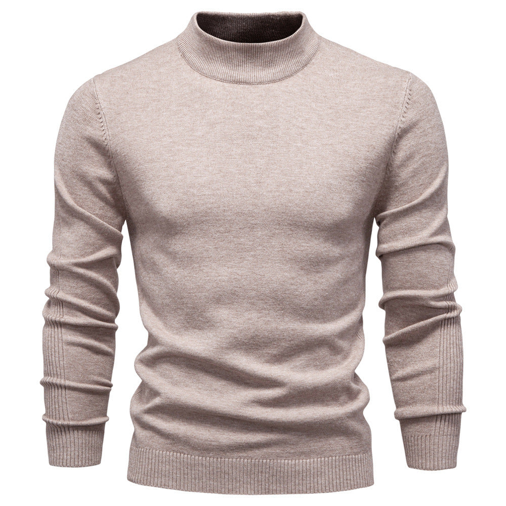 Pull homme ajusté col montant