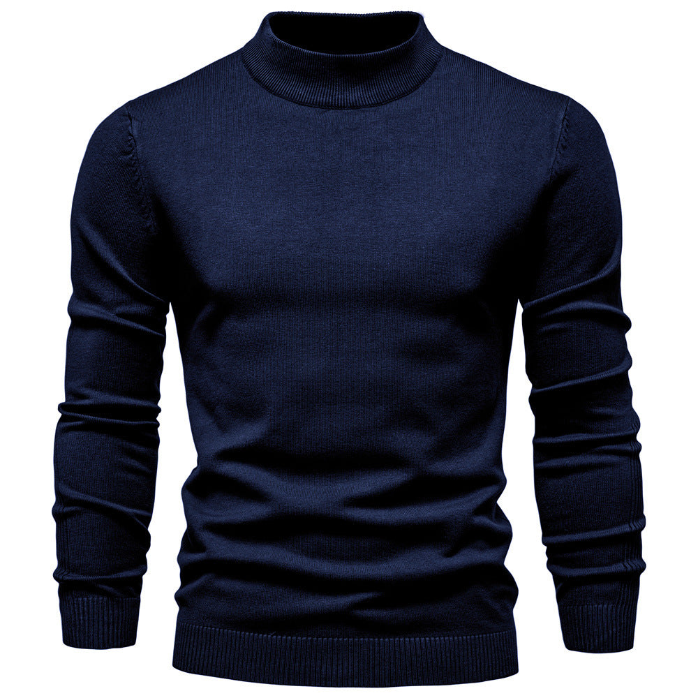 Pull homme ajusté col montant