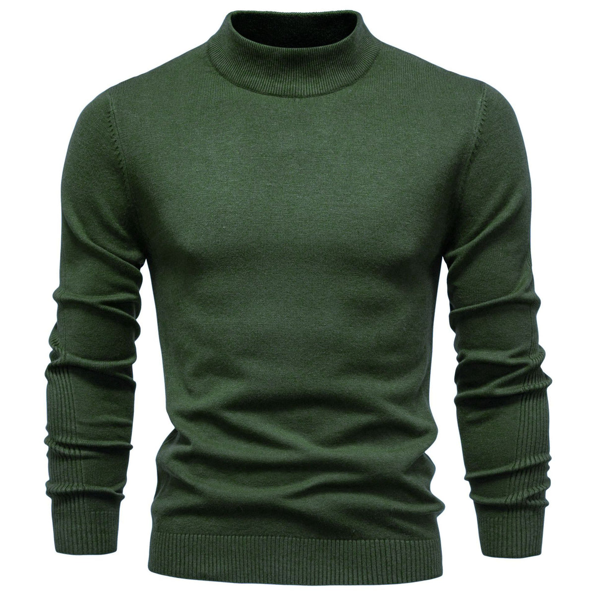Pull homme ajusté col montant