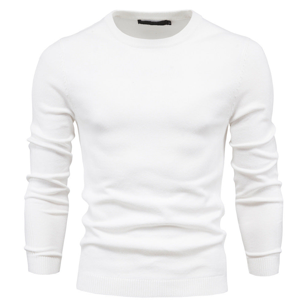 Pull homme ajusté col rond