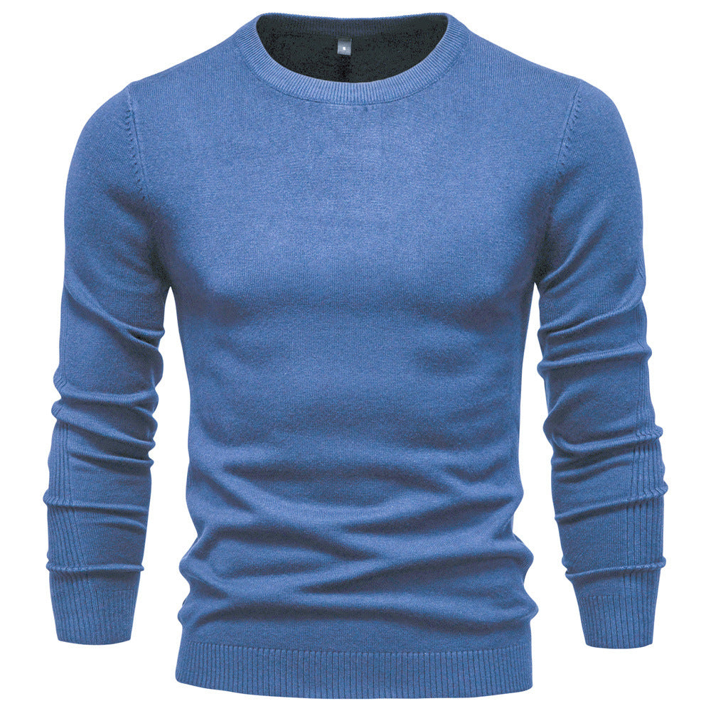 Pull homme ajusté col rond