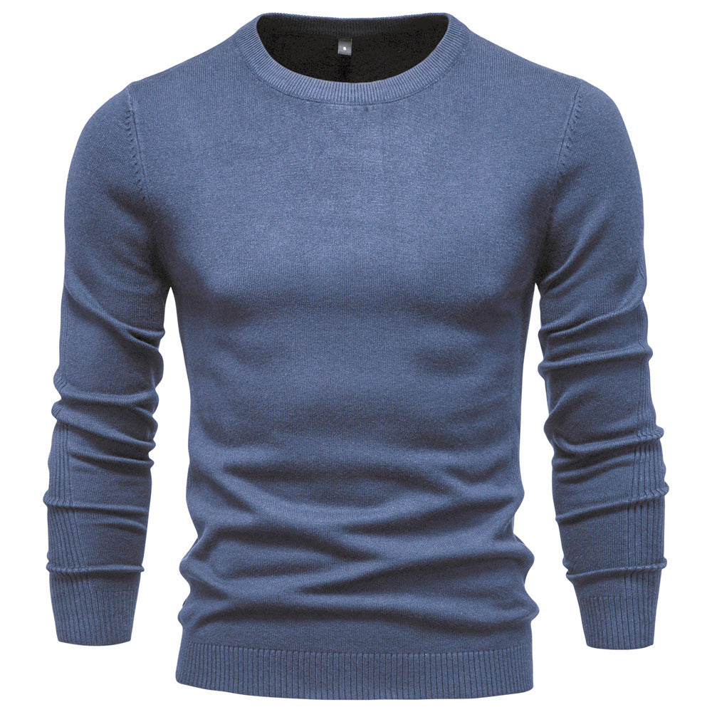 Pull homme ajusté col rond