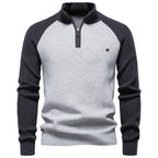Pull homme bicolore demi-zip
