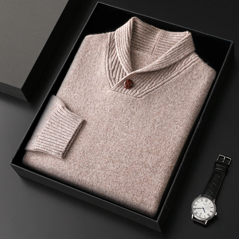 Pull homme Bouton au col