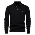 Pull homme boutonné col montant