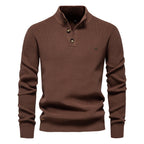 Pull homme boutonné col montant