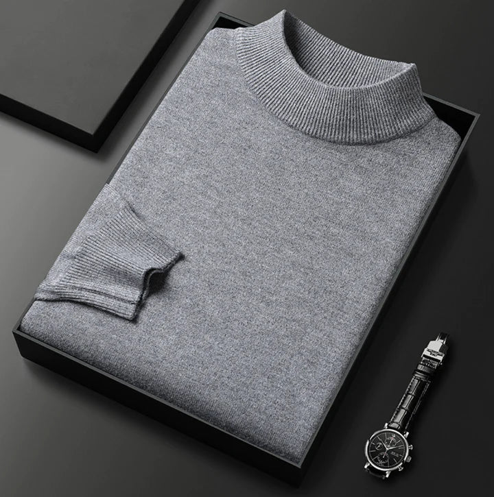 Pull homme col montant classique