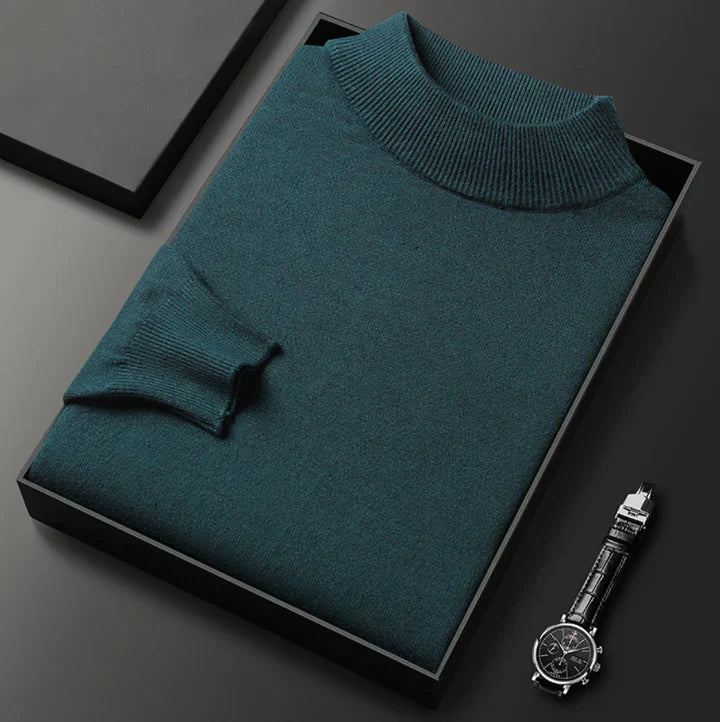 Pull homme col montant classique