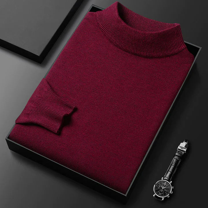 Pull homme col montant classique