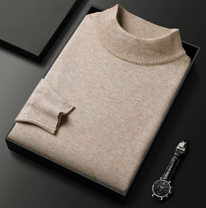 Pull homme col montant classique