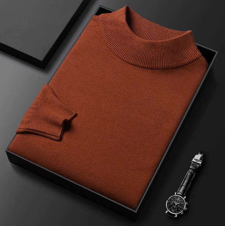 Pull homme col montant classique