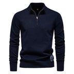 Pull homme col montant demi-zip