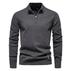 Pull homme col montant demi-zip